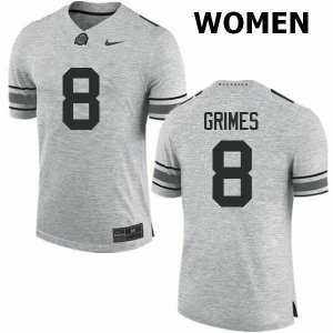 Women's Ohio State Buckeyes #8 Trevon Grimes Gray Nike NCAA College Football Jersey Summer SAH0144ES